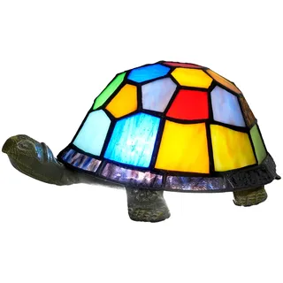 NUODITOS Tiffany Schildkröte Lampe Buntglas Schildkröte Nachtlicht Kleine Tischlampe für Nachttisch Wohnzimmer Kinderzimmer Dekoration Schreibtischlampe Mini Dekor Nachttischlampe