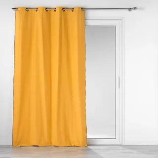 Douceur d'Intérieur Ösenvorhang, 140 x 240 cm, recycelte Baumwolle, Uni, Mistarde