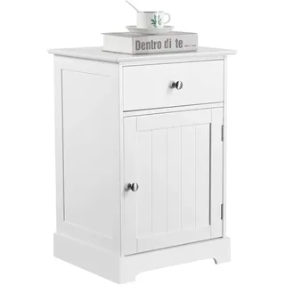 Yaheetech Nachtschrank Kommode Boxspringbett Nachttisch Nachtkommode mit Stauraum 40 x 35 x 60 cm Schlafzimmer Weiß