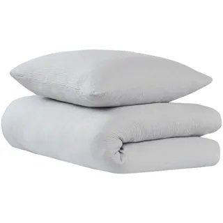 SCHIESSER Uncover by Schiesser Bettwäscheset Lennox - Musselin - 2-teilig - 135x200cm - Hellgrau