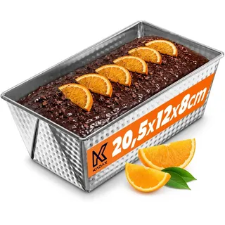 KADAX Rechteckige Backform, Kastenform aus Blech, Königskuchenform mit Antihaftschicht, Brotbackform, Kuchenform, Backform, eckige Brotform (20,5 x 12 cm, Silber)