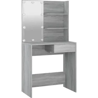 vidaXL Schminktisch mit LED Grau Sonoma 74,5x40x141 cm - Grau