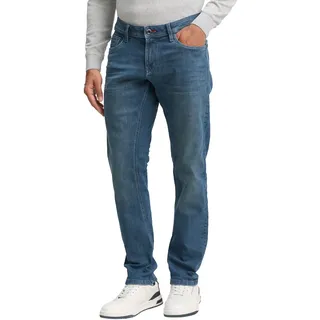 Tapered-fit-Jeans TOM TAILOR, Herren, Gr. 30, Länge 34, blau (blau grau 34), Denim/Jeans, Obermaterial: 78% Baumwolle, 20% Polyester, 2% Elasthan, unifarben, regular fit knöchellang, Jeans Tapered-fit-Jeans