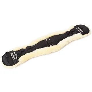 Engel Reitsport | Lammfell Sattelgurt Dressur Kurzgurt Konturgurt EGURT-75-SCH-MED schwarz/med. 30" 75cm