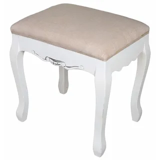 Schminktisch Hocker Weiss Sitzhocker Shabby Polsterhocker Fusshocker Landhaus