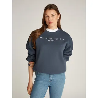 Tommy Hilfiger Damen Sweatshirt ohne Kapuze, blau Military denim) S (36), , 25286937-S