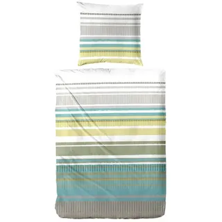 Primera Bettwäsche »Perkal-Bettwäsche Summer Stripe« 2 Stk., tlg. mit modernen Streifen, grün,