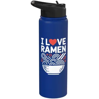 Ich liebe Ramen Heart Noodles Bowl Fun Stainless Steel Insulated Water Bottle