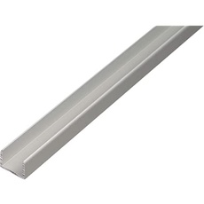 Alberts 030166 U-Profil | selbstklemmend | Aluminium, silberfarbig eloxiert | 1000 x 10,9 x 10 mm