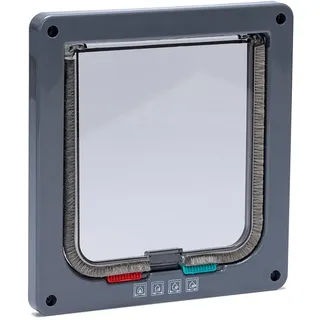 Karlie Katzentür, geräuscharme Katzenklappe, 4 Wege Freilauftür B: 19.2 cm H: 20 cm, anthrazit