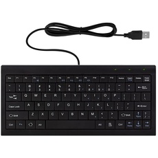 CUQI Mini Tastatur, Kleine Kabelgebundene Tastatur 82 Scherentasten, USB-Schnittstelle Kompakttastatur für Android, Windows PC, Laptop, Raspberry Pi, Windows 10/8/7