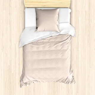 ABAKUHAUS Shabby Flora Mantele, Pastell Diamant-Linie, Milbensicher Allergiker geeignet mit Kissenbezügen, 135 cm x 200 cm - 80 x 80 cm, Pfirsich-Creme