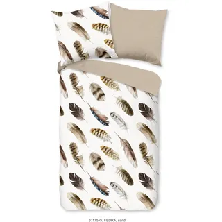 Muller Textil Wendebettwäsche Fedra Beige 135 x 200 cm + 80 x 80 cm