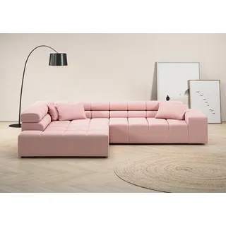 INOSIGN Ecksofa »Ancona incl. Kopfteilverstellung, Zierkissen Breite 319cm, L-Form«, wahlweise motorische Sitztiefenverstellung, auch in Cord + Easy Care