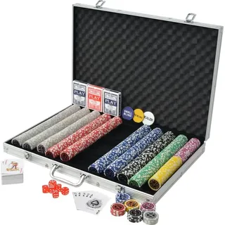 vidaXL Poker Set mit 1.000 Laserchips Aluminium