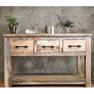 OPIUM OUTLET Kommode Sideboard Schrank Möbel Buffet Anrichte Konsolentisch Massivholz komplett montiert, L x B x H: 120 cm x 40 cm x 78 cm