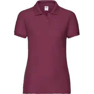 Fruit of the Loom 63-212-0 | Lady-Fit 65/35 Damen Poloshirt - Farbe: Burgundy - Größe: M - Rot