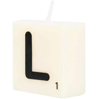 PD-Party 7040022 Geburtstag dekorative Wachsbriefe Kerze | Wax Candle - L, Cremefarben/Schwarz, 4cm Länge x 4cm Breite x 2cm Höhe