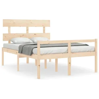 vidaXL Seniorenbett mit Kopfteil Massivholz - Braun