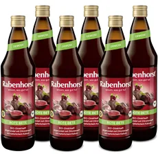 RABENHORST Rote Bete BIO 6er Pack (6 x 700 ml) - Hochwertiger Rote-Bete-Saft aus 100 % Direktsaft mit Zitronensaft abgerundet