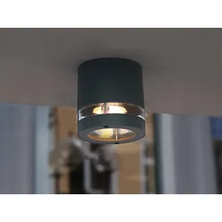 Außenleuchte Aluguss anthrazit Ø 10cm IP44 Wandleuchte Deckenleuchte außen - Grau