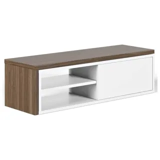 TEMAHOME, Move TV Tisch, 110x35x31 cm, Nussbaum Furnier/weiß