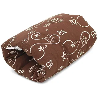 HOBEA-Germany Ministillkissen Arm-Stillkissen kleines Stillkissen für unterwegs Stillmuff Reisestillkissen in verschiedenen Designs (Blumenranken braun)