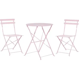 Beliani Balkonset 3-tlg. Pastellrosa