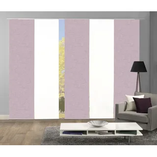 Schiebegardine HOME WOHNIDEEN "PIVE 5er SET" Gr. 1, rosa, B:60cm H:245cm, Polyester, Gardinen, Schiebegardine, Schiebevorhang Digidruck 5er Set PIVE