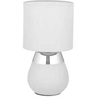 Relaxdays Nachttischlampe Grau