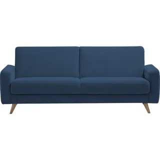 exxpo - sofa fashion 3-Sitzer »Samso, elegant und bequem, aktueller Cord Bezug, Kippcouch«, hochwertige Verarbeitung, Schlafsofa inkl. Bettfunktion und Bettkasten, blau