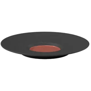 Villeroy und Boch - Manufacture Rock Glow Cafe au lait Untertasse, dezenter Unterteller aus Premium Porzellan, spülmaschinengeeignet, kupfer, schwarz