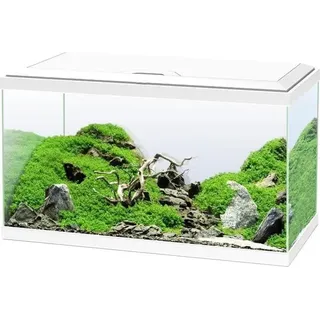 Aquarium 60 - CIANO - 58 L + Filter + LED + Heizung + Verbrauchsmaterial - Weiß - Weiß