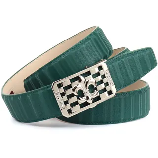 Ledergürtel ANTHONI CROWN, Damen, Gr. 110, grün, Leder, unifarben, Gürtel Ledergürtel, mit silberfarbener stilisierter Lilien-Schnalle