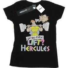 Disney, Damen, Shirt, Hercules Do You Even Lift? TShirt, Schwarz, (XL)