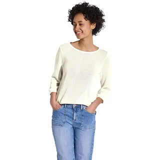 STREET ONE Damen A322946 Strick-Look Shirt, Off White, 42