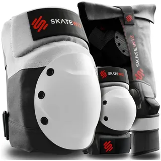 SKATEWIZ Schoner-Set Erwachsene Skateboard Rollschuhe Schlittschuhe Protektoren 3er Set grau L