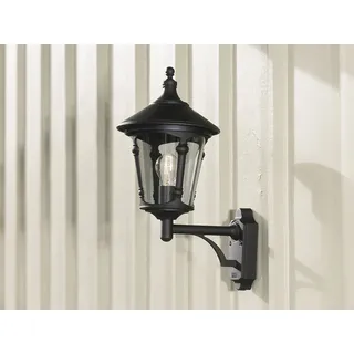LED Außenwandleuchte, Wandlaterne im Landhausstil stehend Terrassenlampe Schwarz - Schwarz