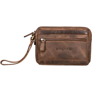 STILORD Herren-Handgelenktasche aus Echtleder braun - Vintage Männer-Handtasche - Retro Ledertasche - Leder-Herren-Organizer Pax