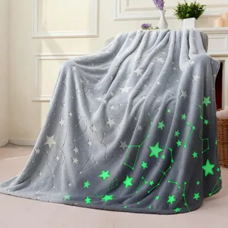 Joiedomi Decke Kuscheldecke Leuchtet im Dunkeln, Weltraum-Sterne-Geschenke und Spielzeug für Mädchen und Jungen im Alter von 2 bis 12 Jahren – Weiche Flanell-Kinderdecke – Geburtstagsgeschenk 50"×60"