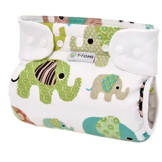 T-Tomi Orthopädisches Spreizhöschen für breites Wickeln - druckknöpfe Green elephants (5-9 kg) 1 St