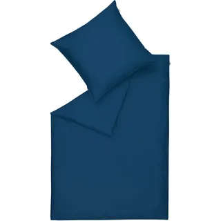 Bettwäsche "Pure", blau (marine, dunkelblau, blau), B/L: 140cm x 200cm, 1 Stk., 1 Stk., Satin, B/L: 70cm x 90cm, 2 Stk., Satin, Obermaterial: 100% Baumwolle, SCHÖNER WOHNEN-KOLLEKTION, Bettwäsche, Bettwäsche, Satinbettwäsche aus 100% reiner Baumwolle