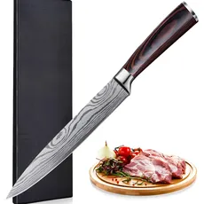 Yanagiba Messer Küchenmesser Kochmesser Fleischmesser scharfes Küchenmesser Knife Chinesisches Kochmesser Hackmesser Kitchen Knife (Yanagiba, Damast-Optik)