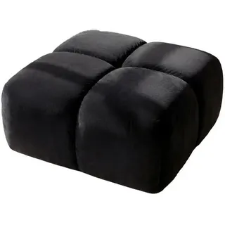 Kaiser Möbel Hocker, Pouf, Veloursstoff Bluvel, Schwarz, Averro , Holz , 88x42x88 cm , Wohnzimmer, Sessel, Hocker & Hockerbänke, Sitzhocker