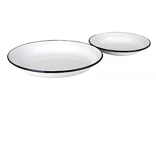 Ibili Teller aus emaillierter Stahl 28 cm Weiß 2er Set