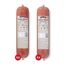 Simple BARF Komplettmenü TK-Wurst Napffertig Probierpaket 8x1 kg