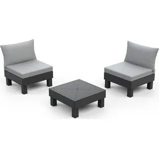 Gartenmöbel Keter Elements Balkon Modulare Garnitur graphit - Schwarz, Grau