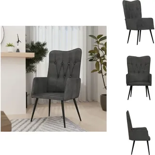 vidaXL Ohrensessel Schwarz Canvas - Sessel - Schwarz