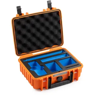 B&W International Schutzkoffer 1000 (PP.41) für Insta360 X5 – Orange – kompatibel mit X4 – wasserdicht und staubdicht (IP67), stoßfest, mit passgenauem Inlay