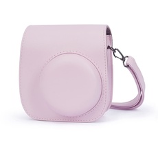 Leebotree Sofortbildkameras Tasche Kompatibel mit Instax Mini 12 / Mini 11 Sofortbildkamera aus Weichem Kunstleder mit Schulterriemen und Tasche (Blossom Pink)